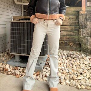 Banana Republic Silver Pinstripe Sloan Flare Pants